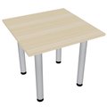 Skutchi Designs 2 Person Conference Table, Metal Post Legs, Small Square Conference Table, 34in., Maple HAR-SQ-34-POST-XD08